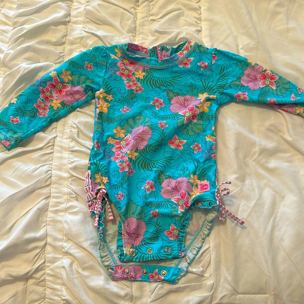 RuffleButts Long Sleeve One Piece Rash Guard
